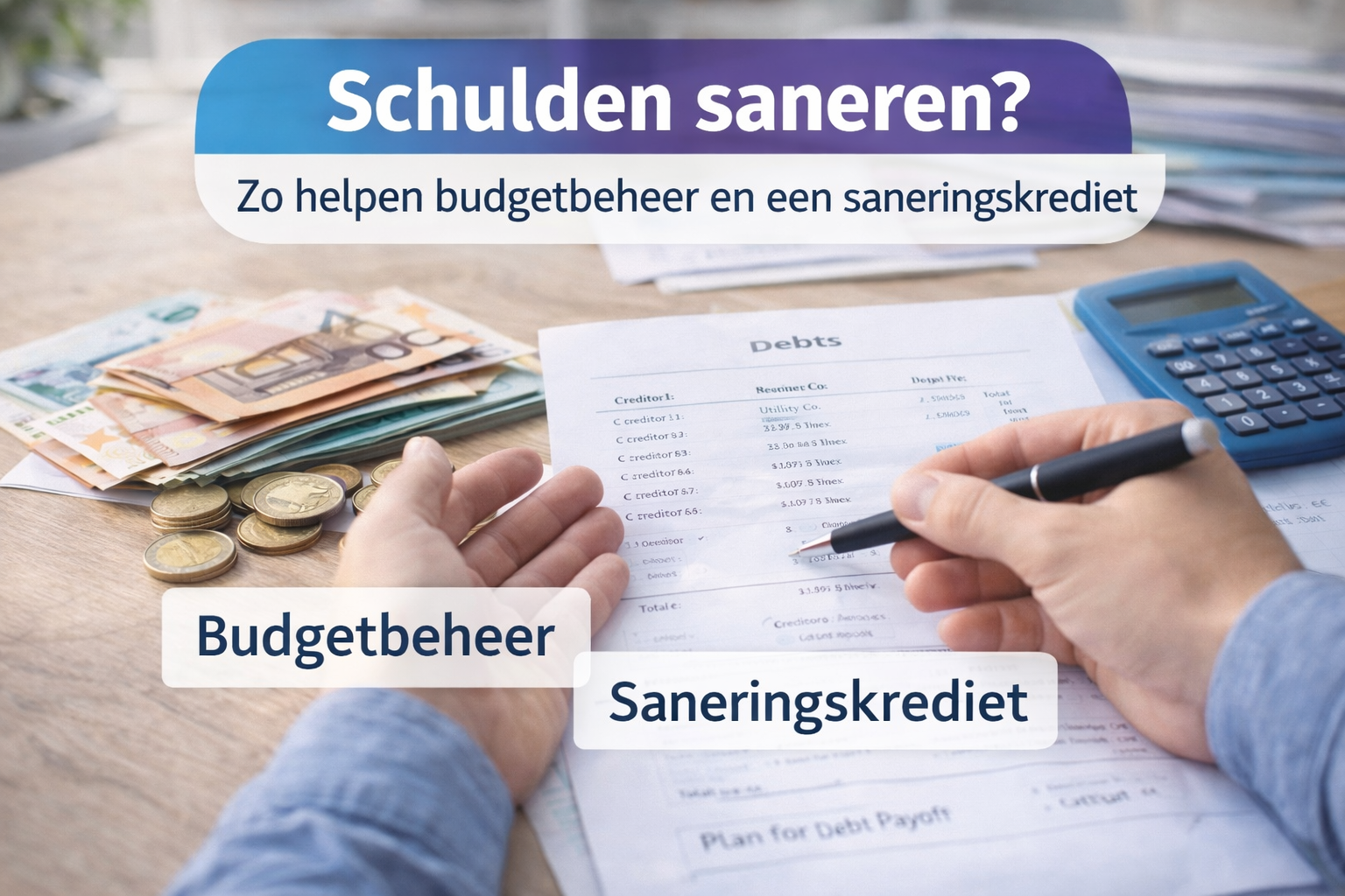 Schulden saneren: zo werkt het met budgetbeheer en een saneringskrediet