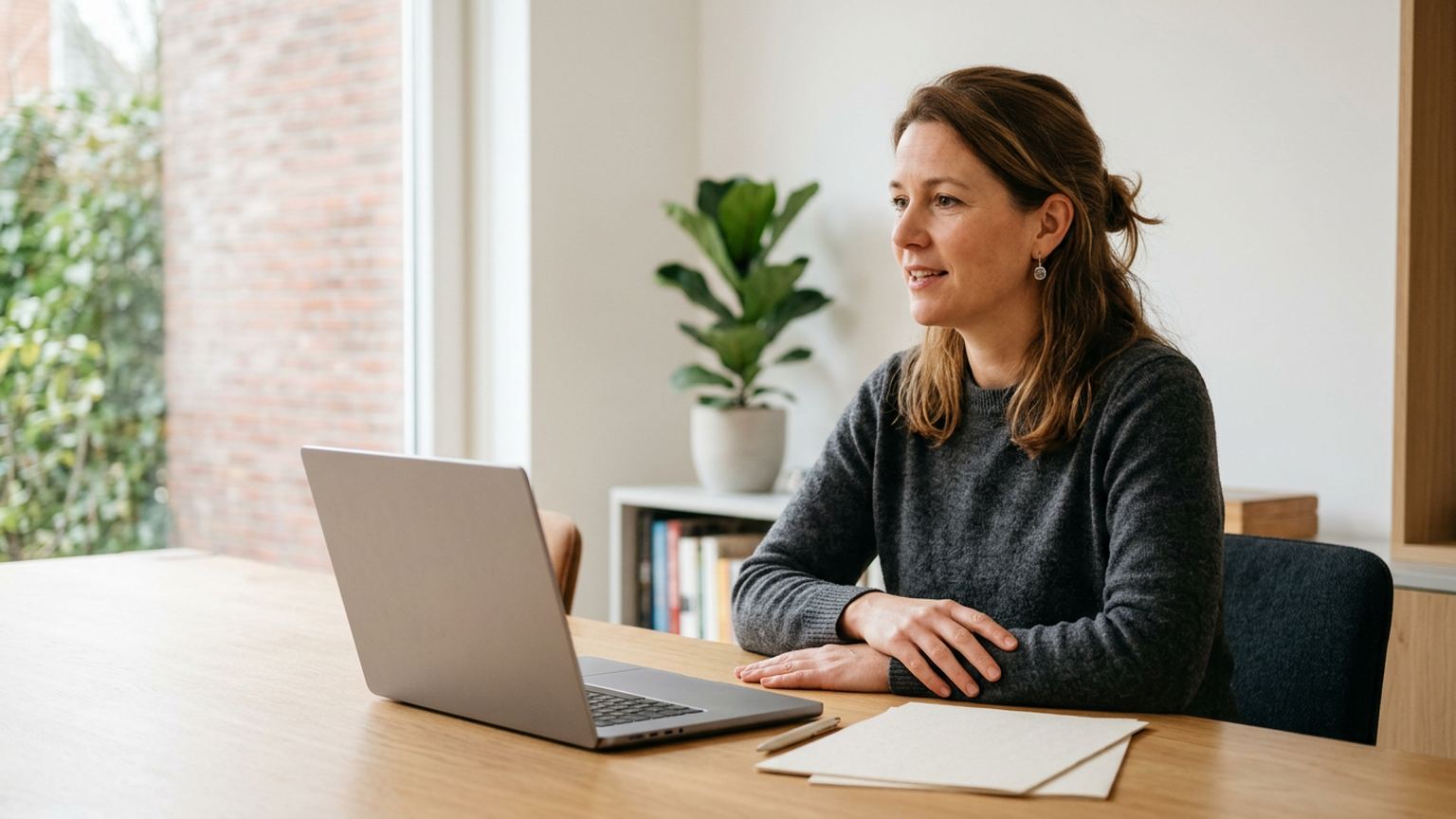 Bewindvoerder bespreekt de financiën met een inwoner van Breda aan tafel